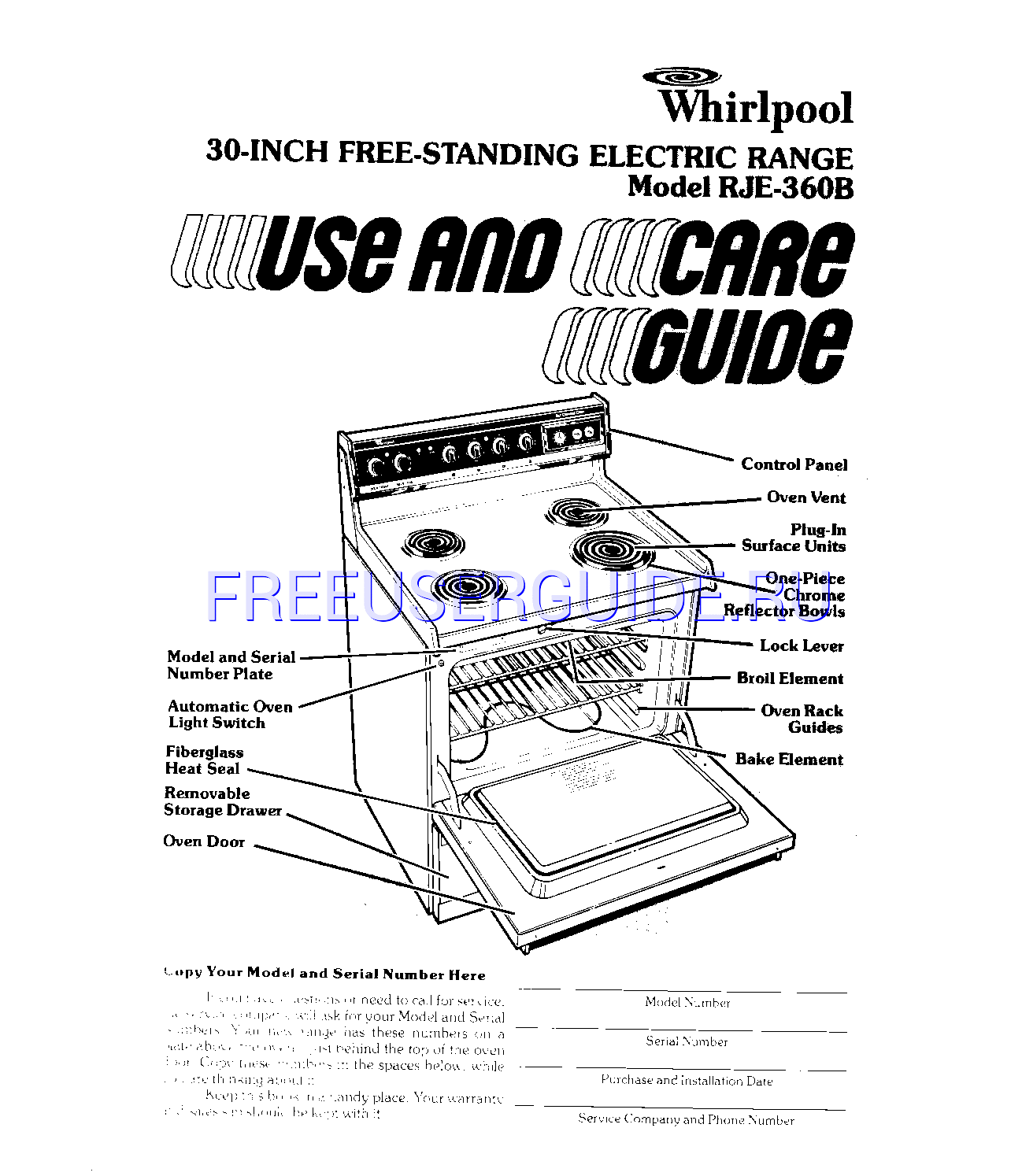 Leer online Manual de usuario para Whirlpool RIE360B (Page 1)