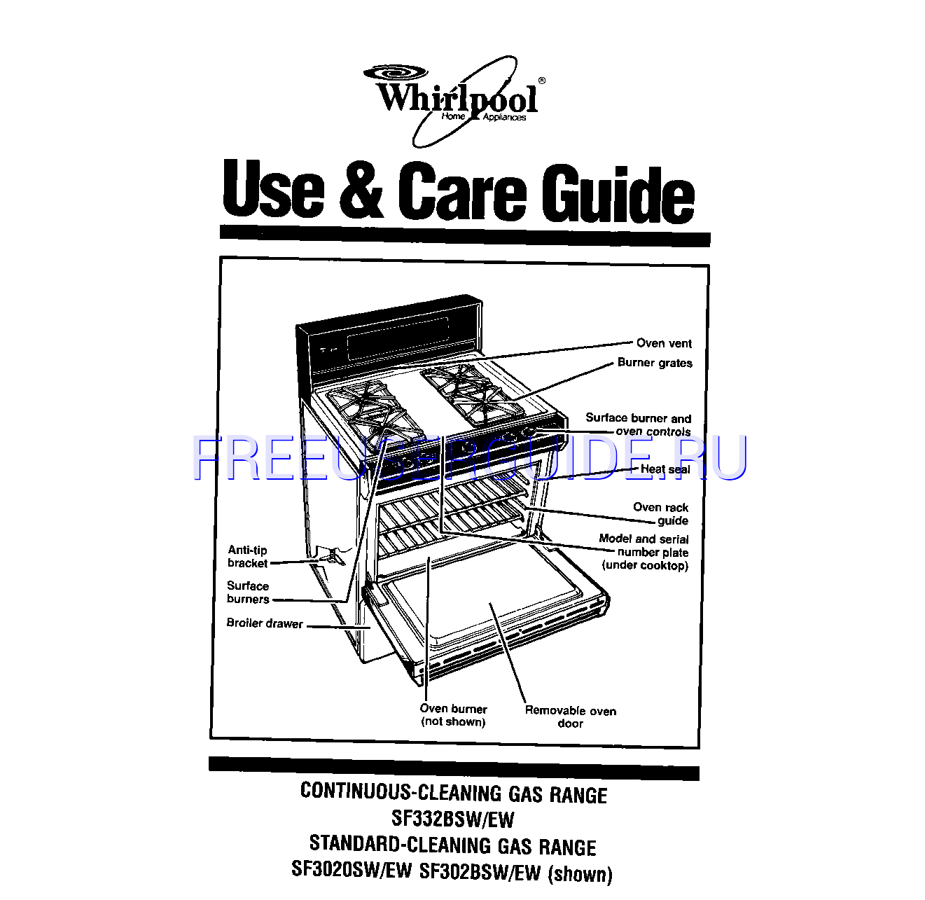 Leer online Manual de usuario para Whirlpool SF332BSW (Page 1)